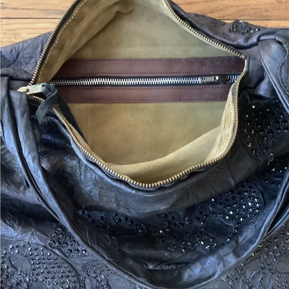 The Great China Wall Leather Embellished Skull Bag Swarovski Crystals View 3